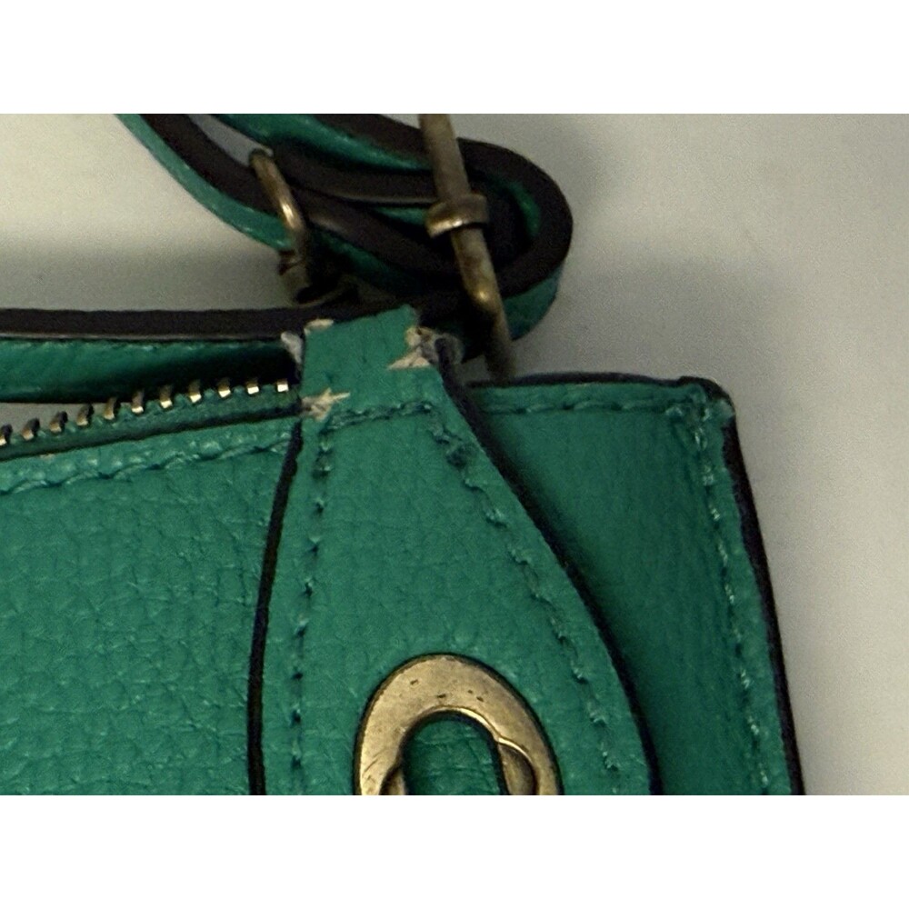 Joy Susan Mini Crossbody Wristlet Clutch Pebbled Green Vegan Leather - Picture 7 of 8